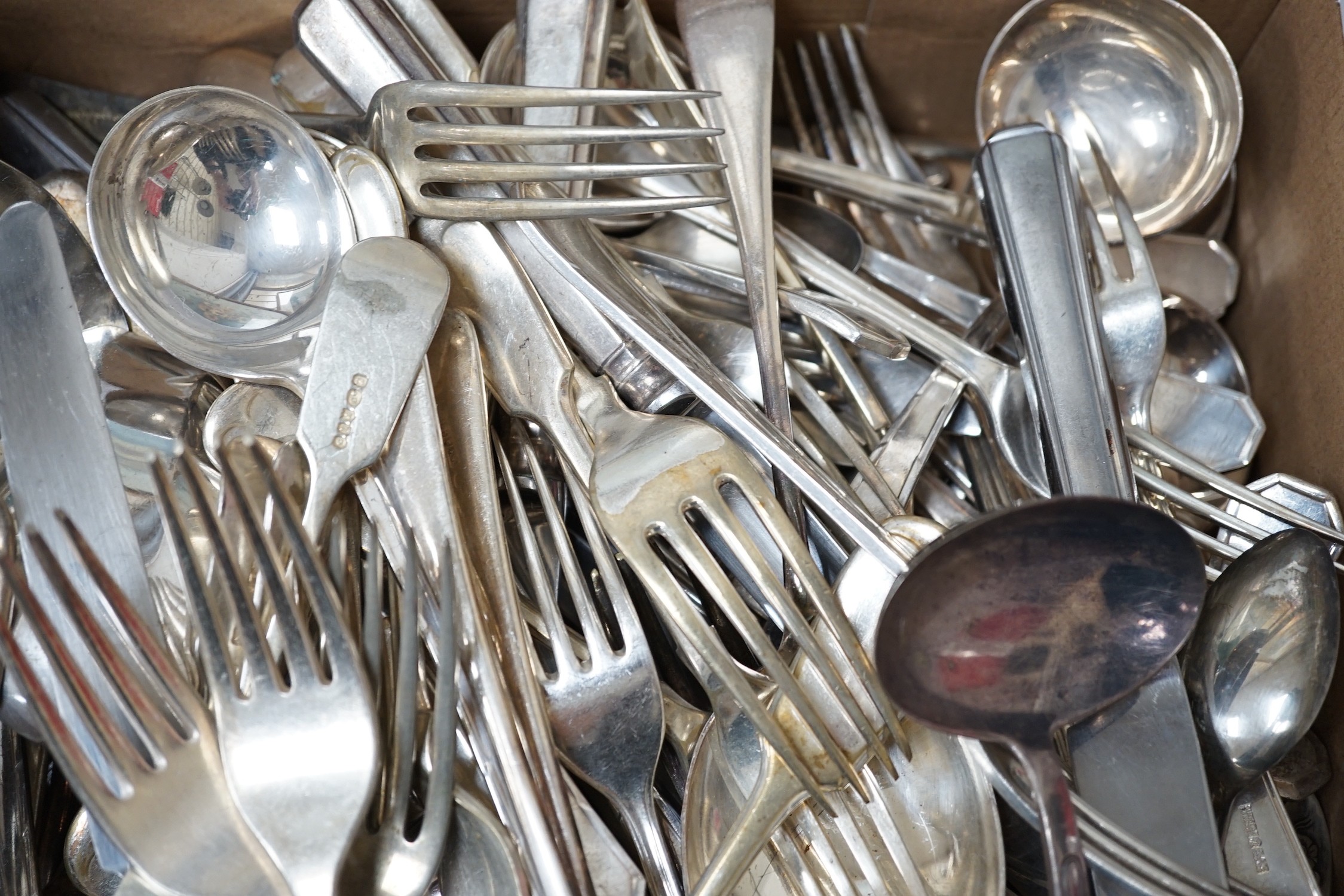 A quantity of silver plated flatware